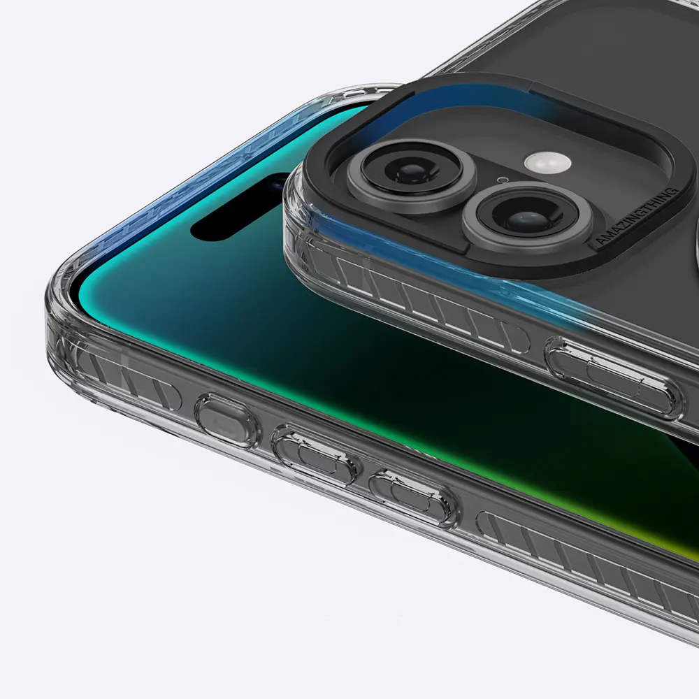 iPhone 16 MagSafe Uyumlu Yüzük Standlı Şeffaf Kılıf - Amazingthing Titan Pro