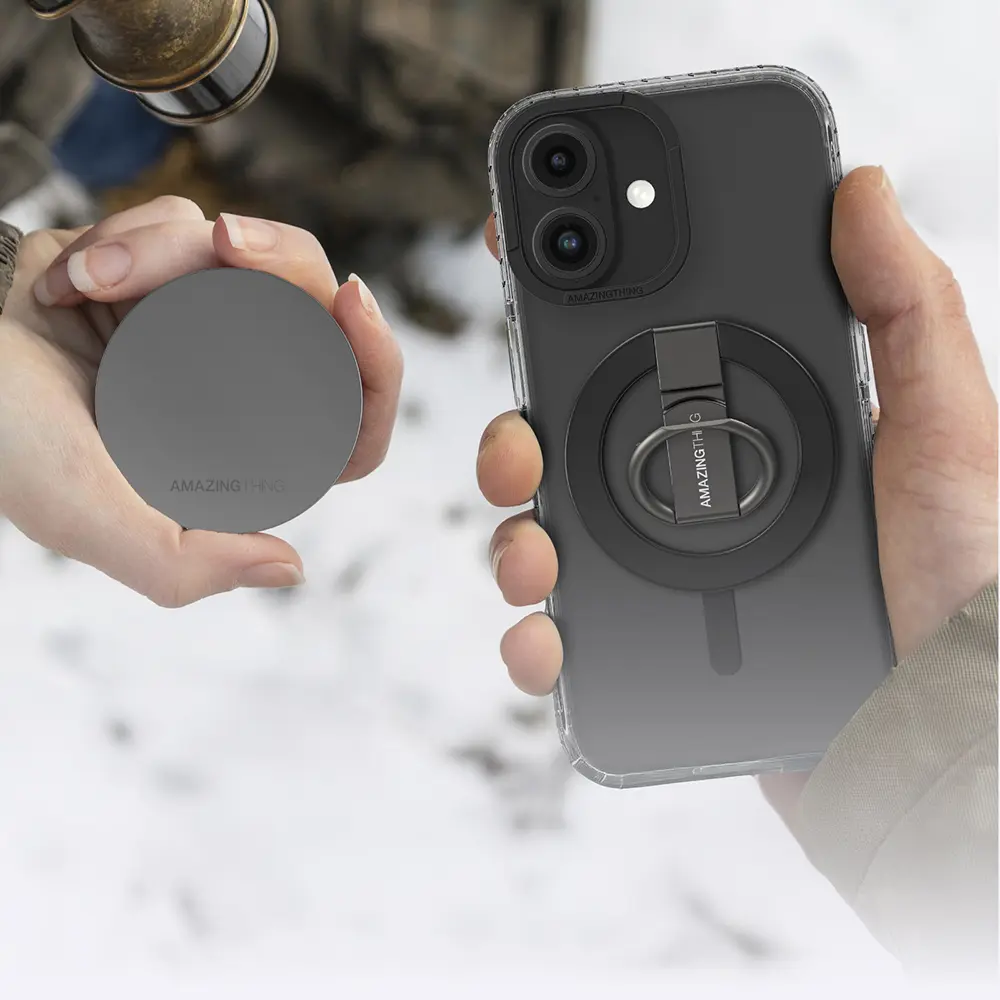 iPhone 16 MagSafe Uyumlu Yüzük Standlı Şeffaf Kılıf - Amazingthing Titan Pro