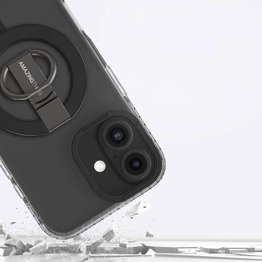 iPhone 16 MagSafe Uyumlu Yüzük Standlı Şeffaf Kılıf - Amazingthing Titan Pro
