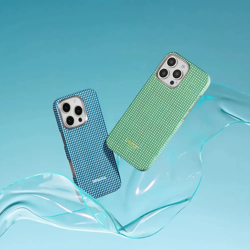 iPhone 16 MagSafe Uyumlu Aramid Fiber Kılıf - Pitaka Ultra-Slim Classic Ocean Blue