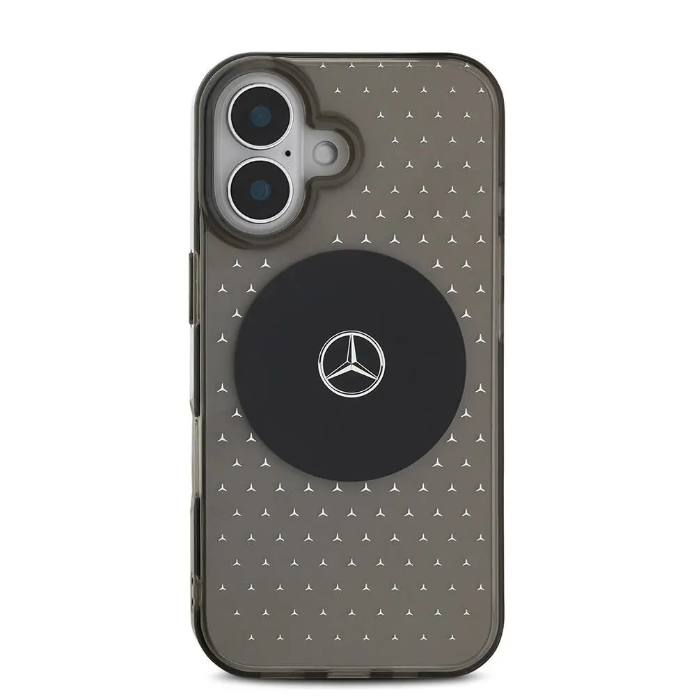 iPhone 16 MagSafe Uyumlu Şeffaf Kılıf - Mercedes Benz Yıldız Desenli