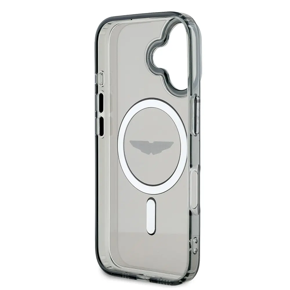 Apple iPhone 16 Kılıf Aston Martin Orjinal Lisanslı M-safe Şarj Özellikli IML Baskı Logolu Buzlu Kapak