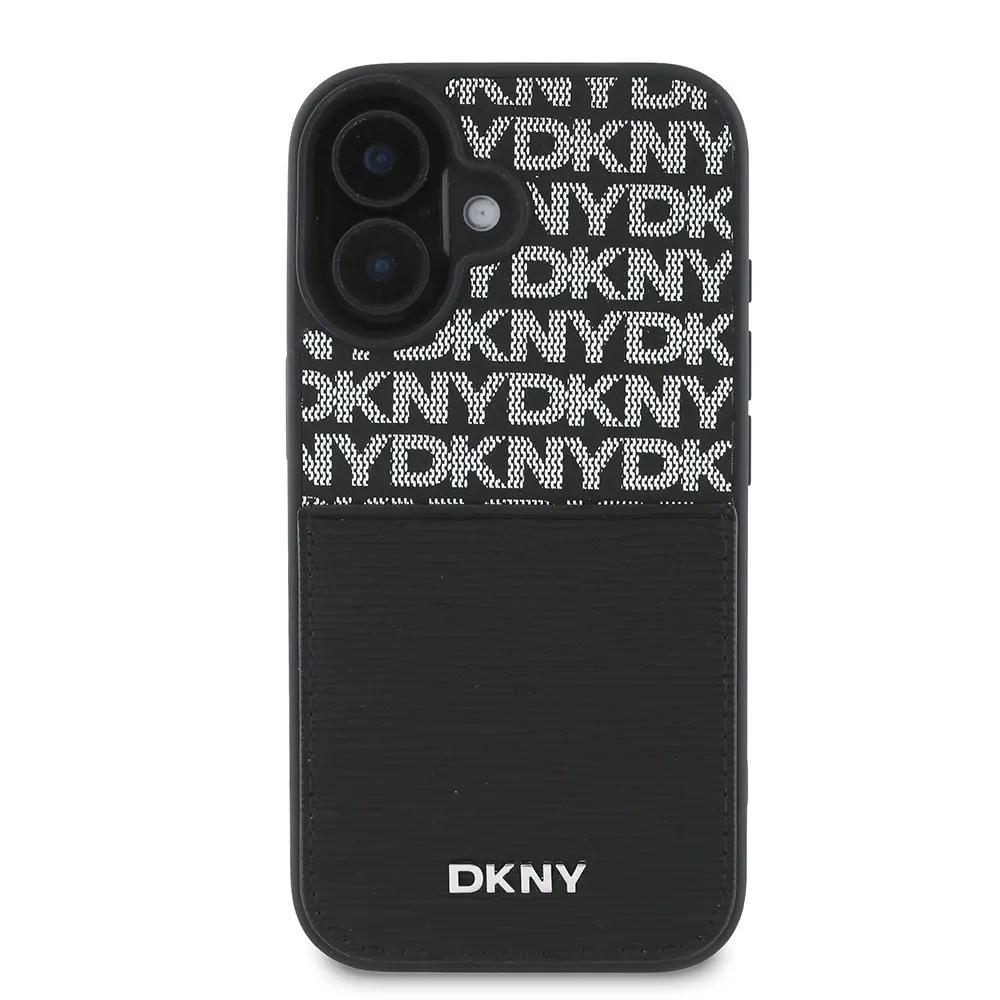 iPhone 16 Kartlıklı Lisanslı Kılıf - DKNY Repeat Texture