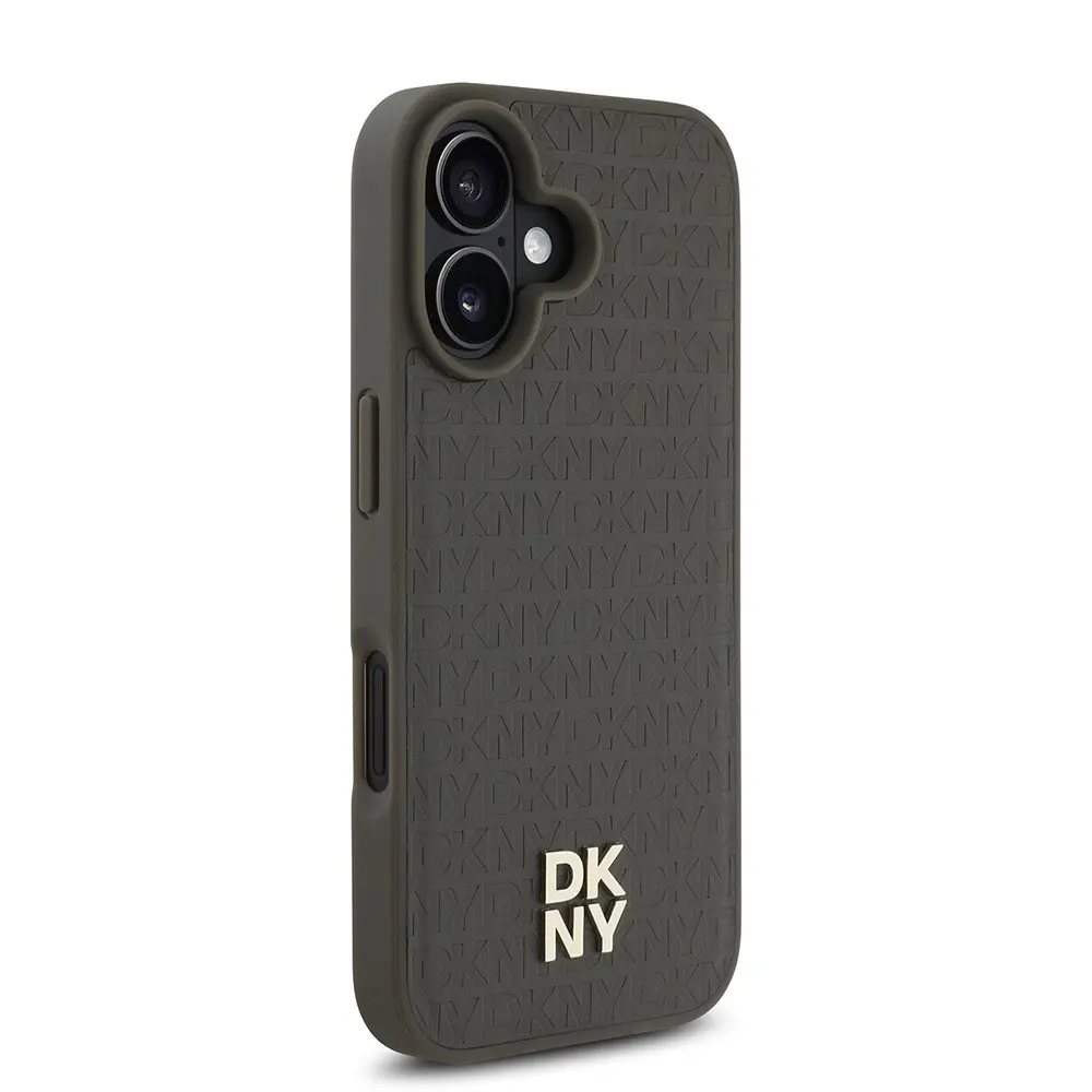 iPhone 16 MagSafe Uyumlu 3D Desenli Kılıf - DKNY Repeat Pattern