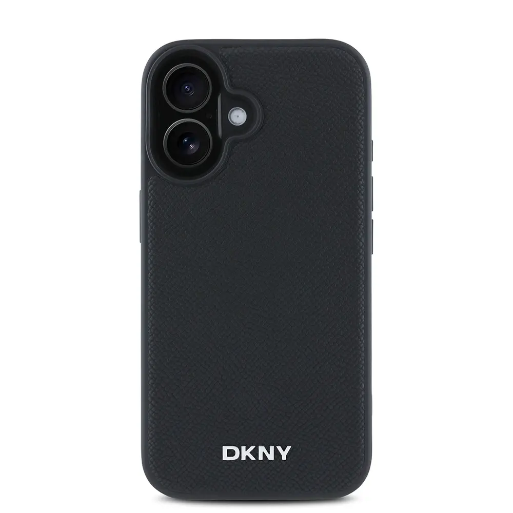 iPhone 16 MagSafe Uyumlu PU Deri Kılıf - DKNY Metal Logolu