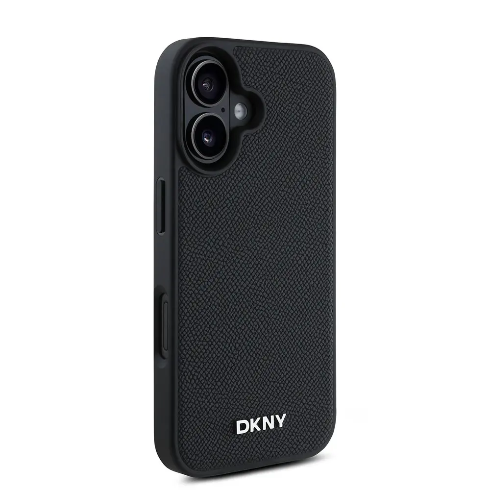 iPhone 16 MagSafe Uyumlu PU Deri Kılıf - DKNY Metal Logolu