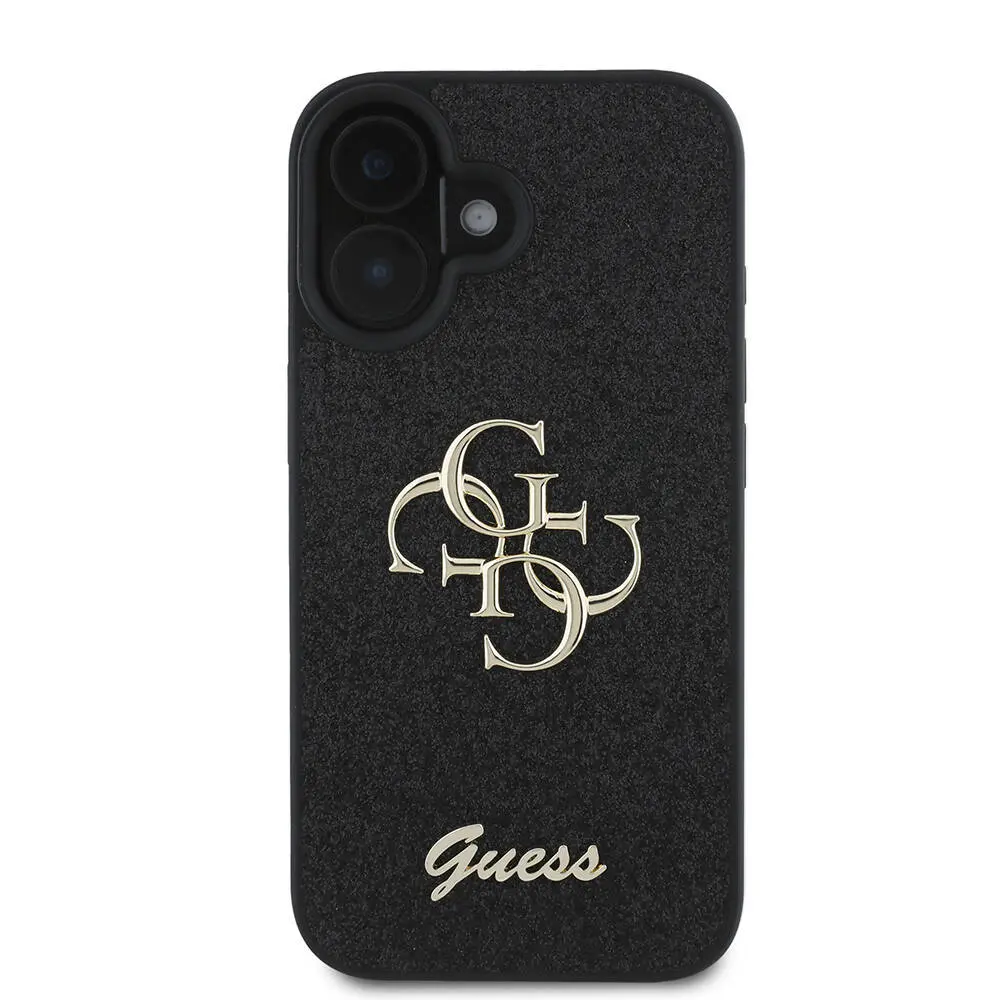 iPhone 16 Uyumlu Glitter Kılıf, Büyük Metal Logolu - Guess 4G