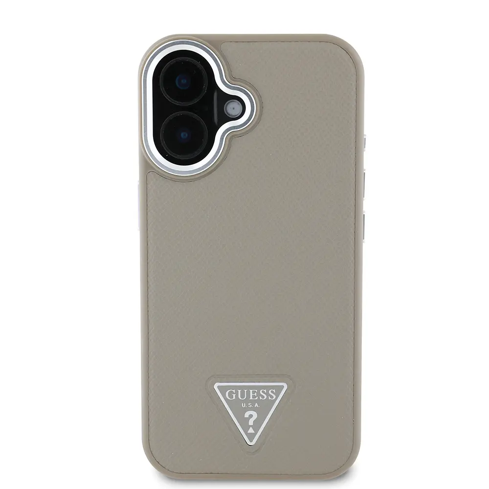 iPhone 16 MagSafe Uyumlu Grained Triangle Kılıf - Guess