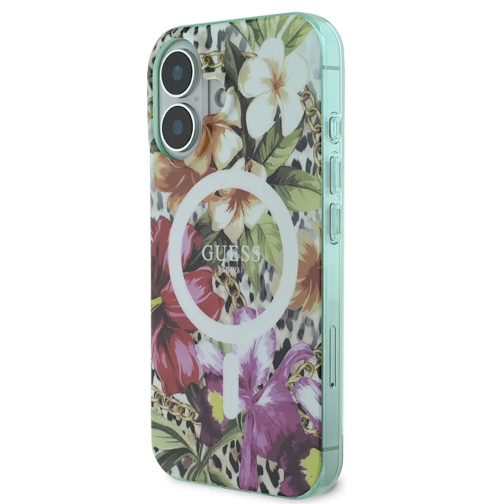 iPhone 16 MagSafe Uyumlu IML Baskılı Kılıf - Guess Jungle Ring