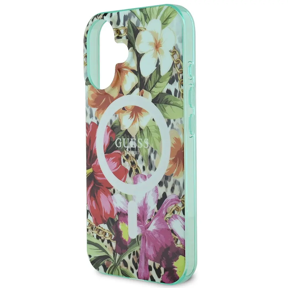 iPhone 16 MagSafe Uyumlu IML Baskılı Kılıf - Guess Jungle Ring