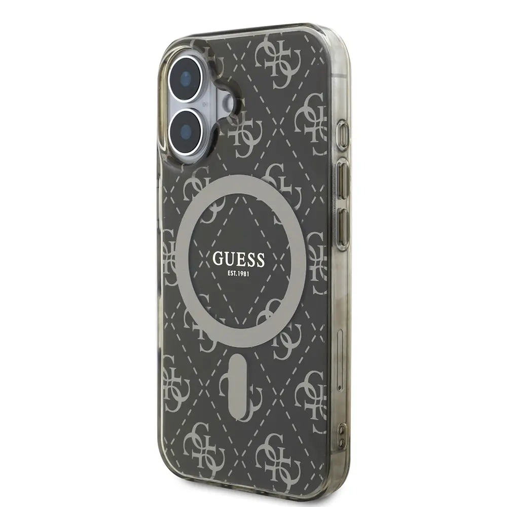 iPhone 16 MagSafe Uyumlu IML Baskılı Kılıf - Guess 4G Klasik Logolu