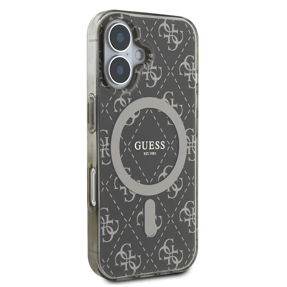 iPhone 16 MagSafe Uyumlu IML Baskılı Kılıf - Guess 4G Klasik Logolu