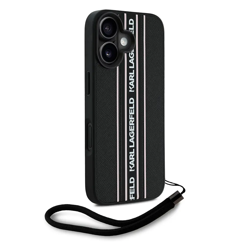 iPhone 16 Askılı Saffiano Kılıf - Karl Lagerfeld Athleisure