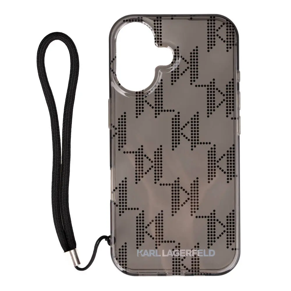 iPhone 16 Saydam Kılıf, Bilek Askı İpli KL Desenli - Karl Lagerfeld
