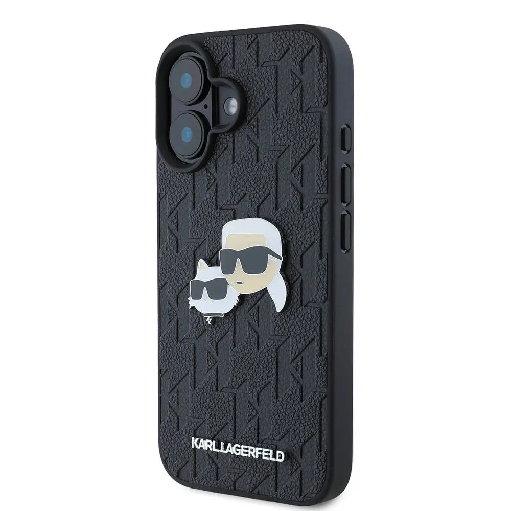 iPhone 16 Kılıf, Lisanslı K&C Heads Monogram Pin Kapak - Karl Lagerfeld