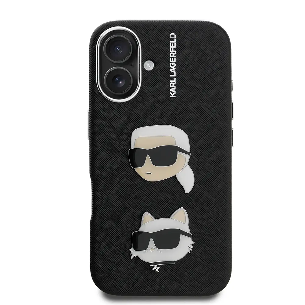 iPhone 16 Kılıf, Lisanslı K&C Heads Pin Tasarım - Karl Lagerfeld
