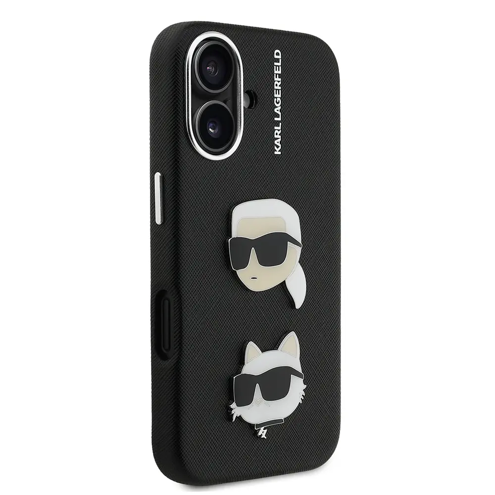 iPhone 16 Kılıf, Lisanslı K&C Heads Pin Tasarım - Karl Lagerfeld