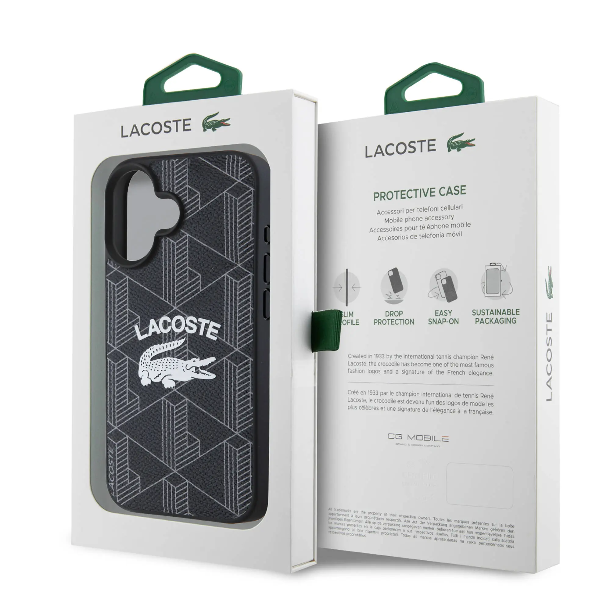 iPhone 16 MagSafe Uyumlu Lacoste Lisanslı Kılıf - Mono Vintage Logo