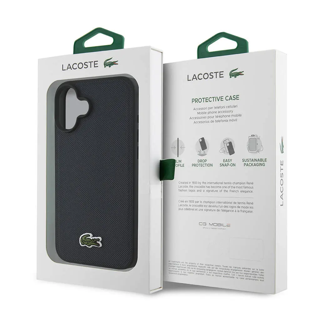 iPhone 16 PU Pike Desenli Lisanslı Kılıf - Lacoste