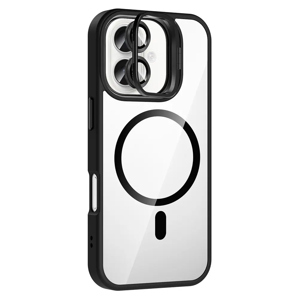 iPhone 16 MagSafe Uyumlu Standlı Şeffaf Kılıf - Zore Etro