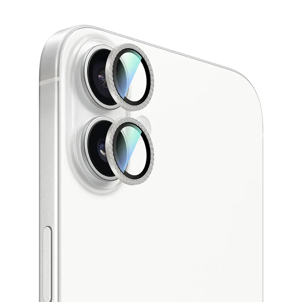 iPhone 16 Plus Taşlı Kamera Lens Koruyucu - CaseWorld Alloy Sparkling Diamond