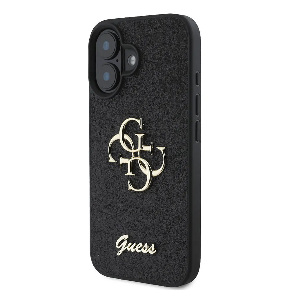 iPhone 16 Plus Kılıf, 4G Büyük Metal Logolu Glitter Kapak - Guess