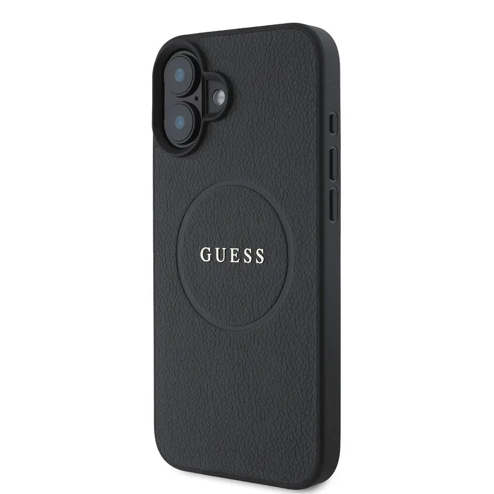 iPhone 16 Plus MagSafe Uyumlu Grained Kılıf - Guess Yazı Logolu