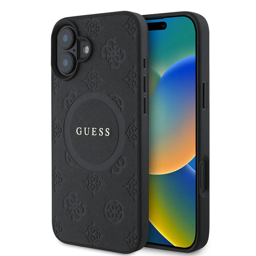 iPhone 16 Plus MagSafe Uyumlu Kılıf - Guess Saffiano Peony
