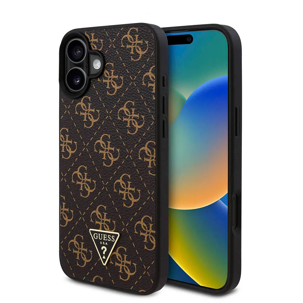 iPhone 16 Plus PU Deri 4G Desenli Kılıf - Guess Orjinal Lisanslı
