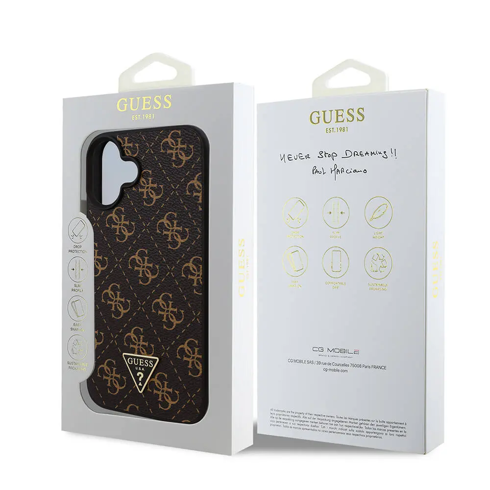 iPhone 16 Plus PU Deri 4G Desenli Kılıf - Guess Orjinal Lisanslı