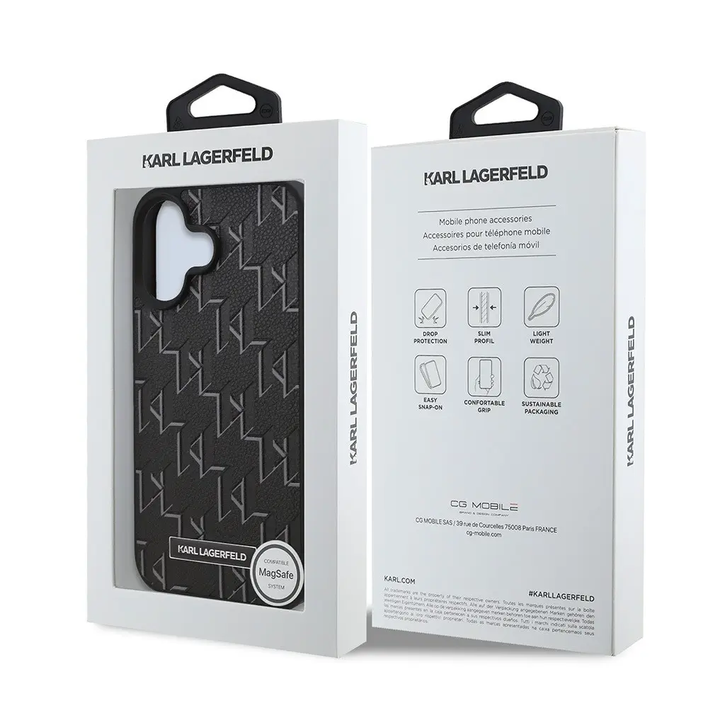 iPhone 16 Plus MagSafe Uyumlu Siyah Kılıf - Karl Lagerfeld