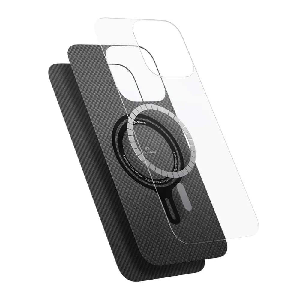 iPhone 16 Plus MagSafe Uyumlu Aramid Fiber Kılıf - Pitaka Ultra-Slim Classic
