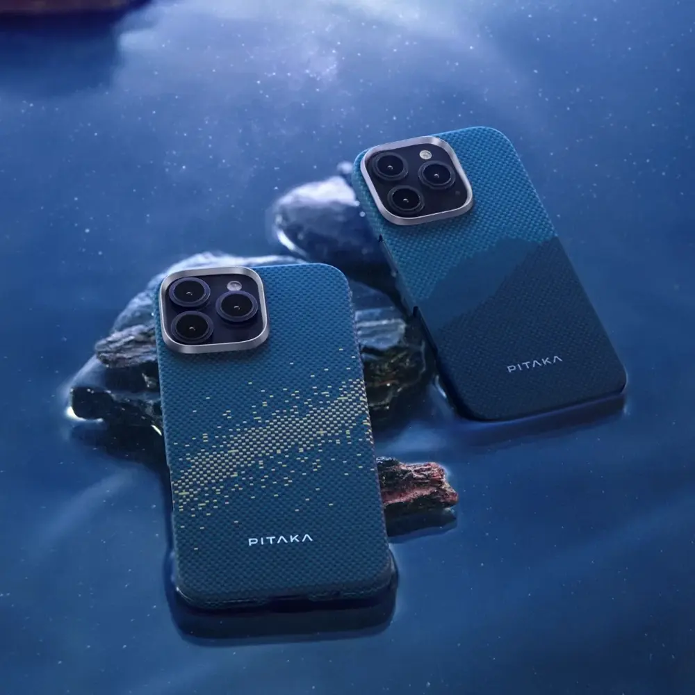 iPhone 16 Plus MagSafe Uyumlu Aramid Fiber Kılıf - Pitaka Tactile Woven Starpeak