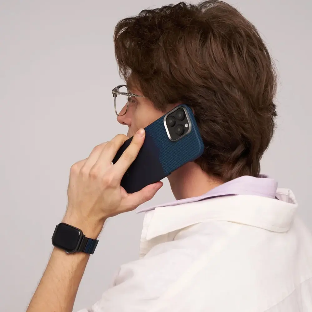 iPhone 16 Plus MagSafe Uyumlu Aramid Fiber Kılıf - Pitaka Tactile Woven Starpeak