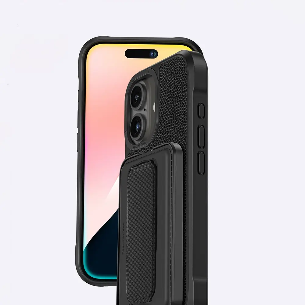iPhone 16 Plus MagSafe Uyumlu Standlı Kartlıklı Kılıf - Amazingthing Glamour Luxe