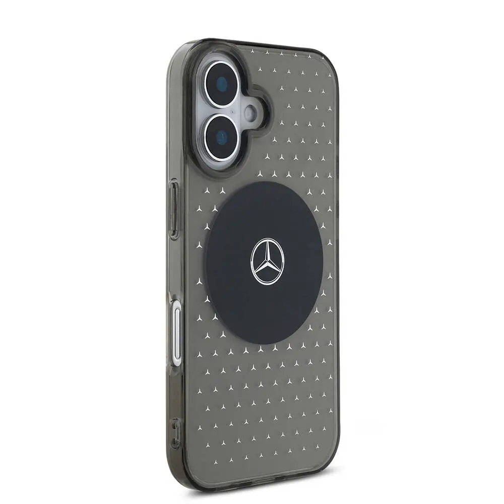 iPhone 16 Plus MagSafe Uyumlu Şeffaf Kılıf - Mercedes Benz Yıldız Desenli