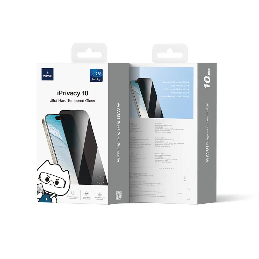 iPhone 16 Plus Temperli Cam Ekran Koruyucu, 10'lu Paket - Wiwu GT-015