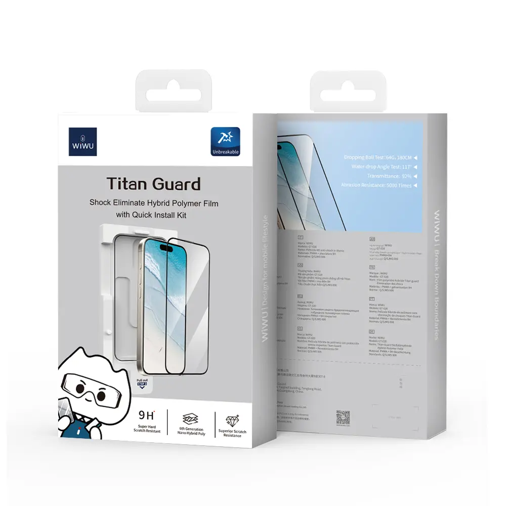 iPhone 16 Plus Şeffaf Ekran Koruyucu Film - Wiwu GT-020 Titan Guard