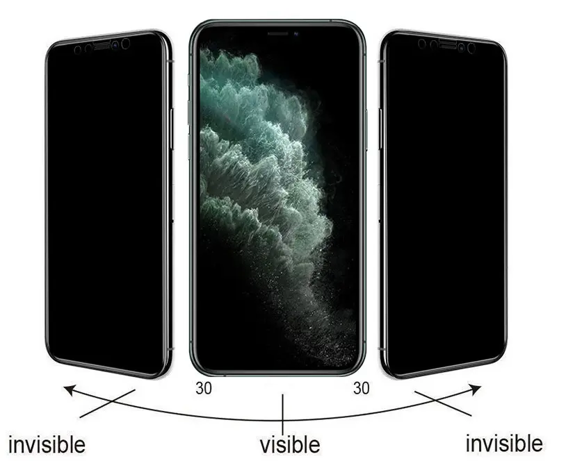iPhone 16 Pro Hayalet Cam Ekran Koruyucu, Uygulama Aparatlı - Zore 5D Magic Privacy Glass