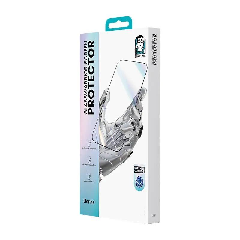 iPhone 16 Pro Ekran Koruyucu, 0.9 mm Safir Kaplama Cam - Benks Glass Warrior