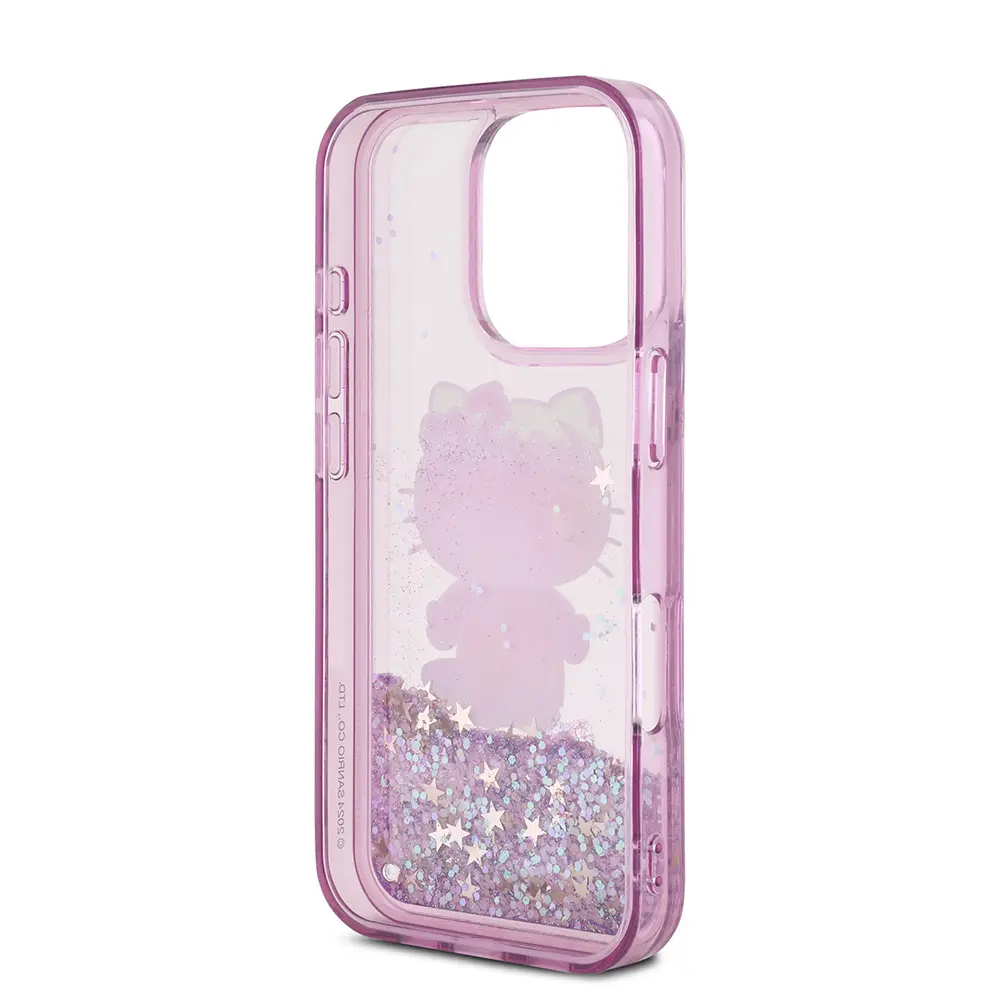 iPhone 16 Pro Uyumlu Hello Kitty Lisanslı Simli Kılıf - 50. Yıl