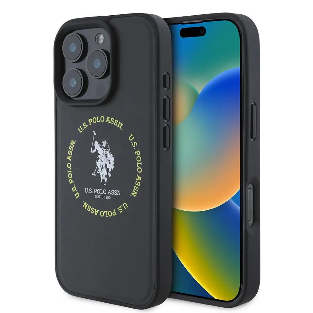 iPhone 16 Pro MagSafe Uyumlu Deri Kılıf - U.S. Polo Assn. Circle & Double Horse