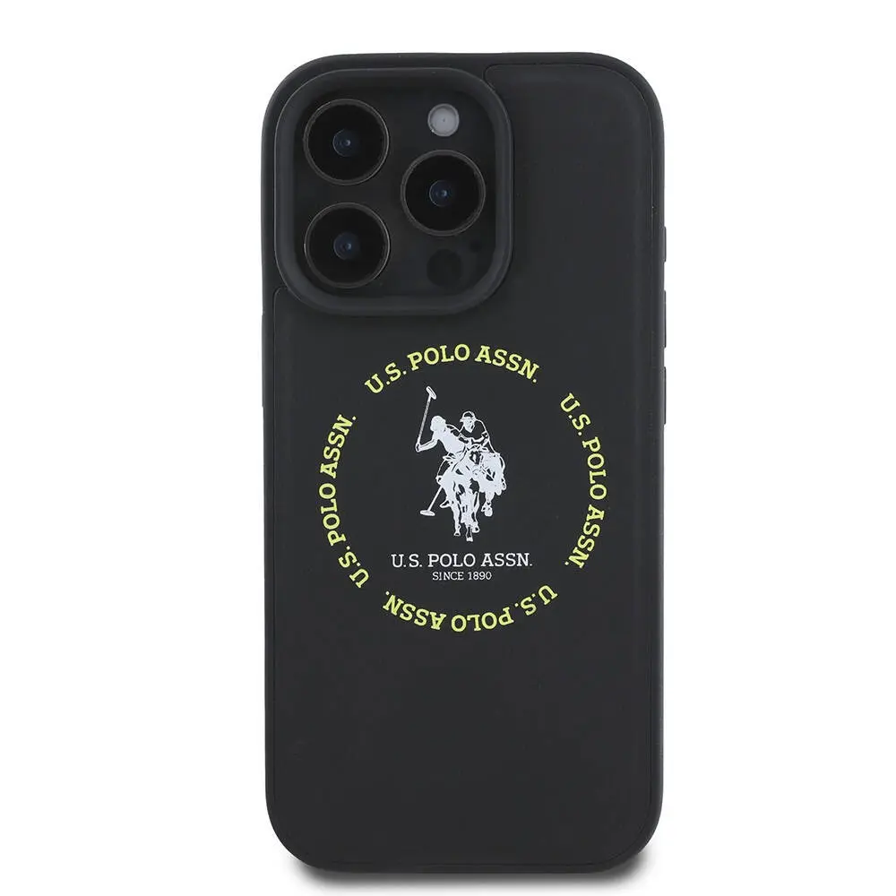iPhone 16 Pro MagSafe Uyumlu Deri Kılıf - U.S. Polo Assn. Circle & Double Horse