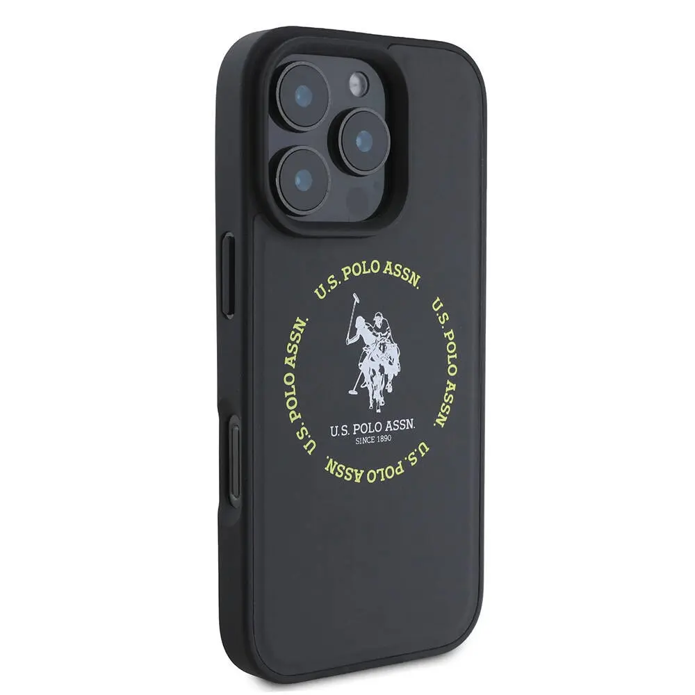 iPhone 16 Pro MagSafe Uyumlu Deri Kılıf - U.S. Polo Assn. Circle & Double Horse