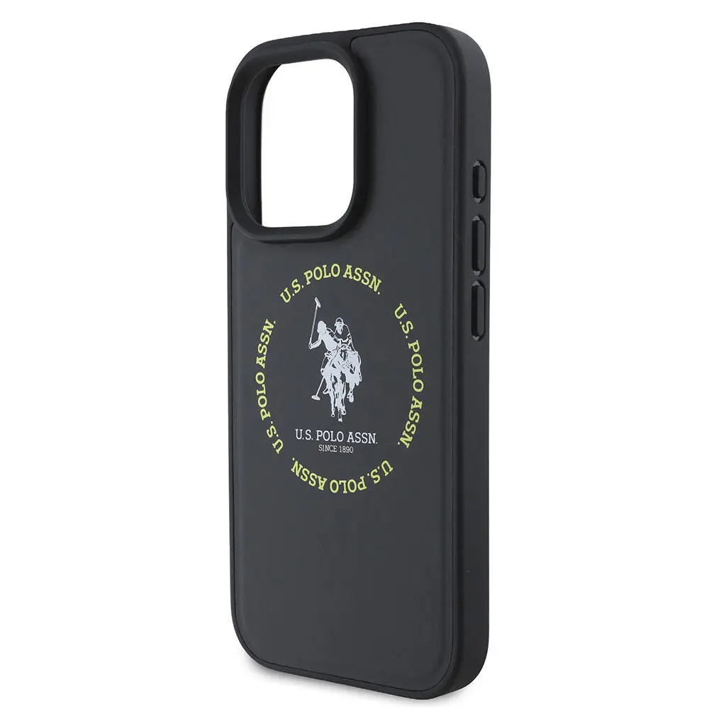 iPhone 16 Pro MagSafe Uyumlu Deri Kılıf - U.S. Polo Assn. Circle & Double Horse