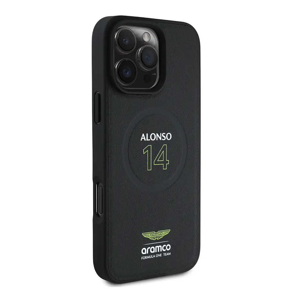 iPhone 16 Pro MagSafe Uyumlu PU Deri Kılıf - Aston Martin Alonso 14