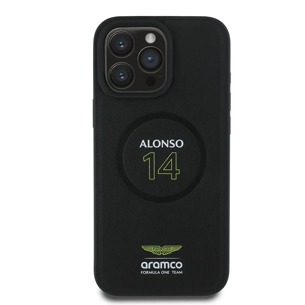 iPhone 16 Pro MagSafe Uyumlu PU Deri Kılıf - Aston Martin Alonso 14
