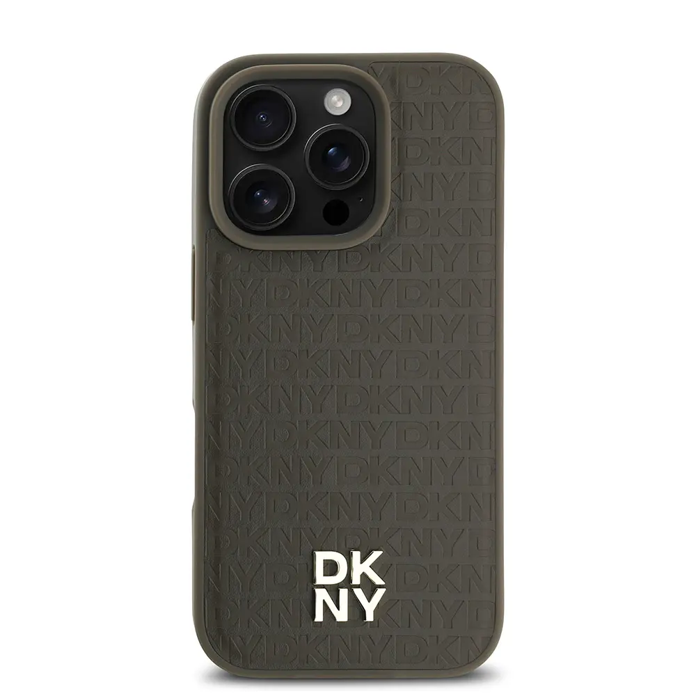 iPhone 16 Pro MagSafe Uyumlu 3D Desenli Kılıf - DKNY Repeat Pattern