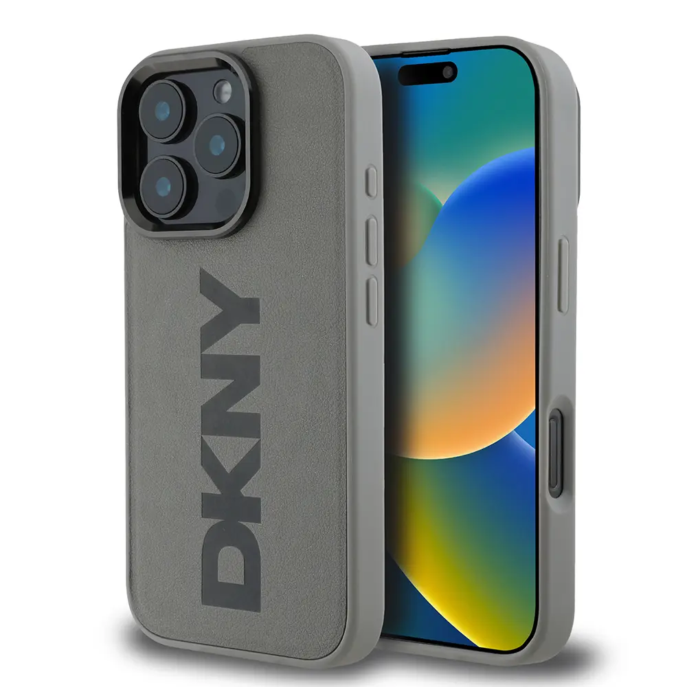 iPhone 16 Pro MagSafe Uyumlu PU Deri Kılıf - DKNY Plain