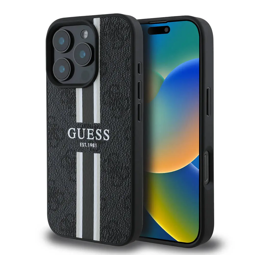 iPhone 16 Pro MagSafe Uyumlu 4G Şerit Tasarımlı Kılıf - Guess